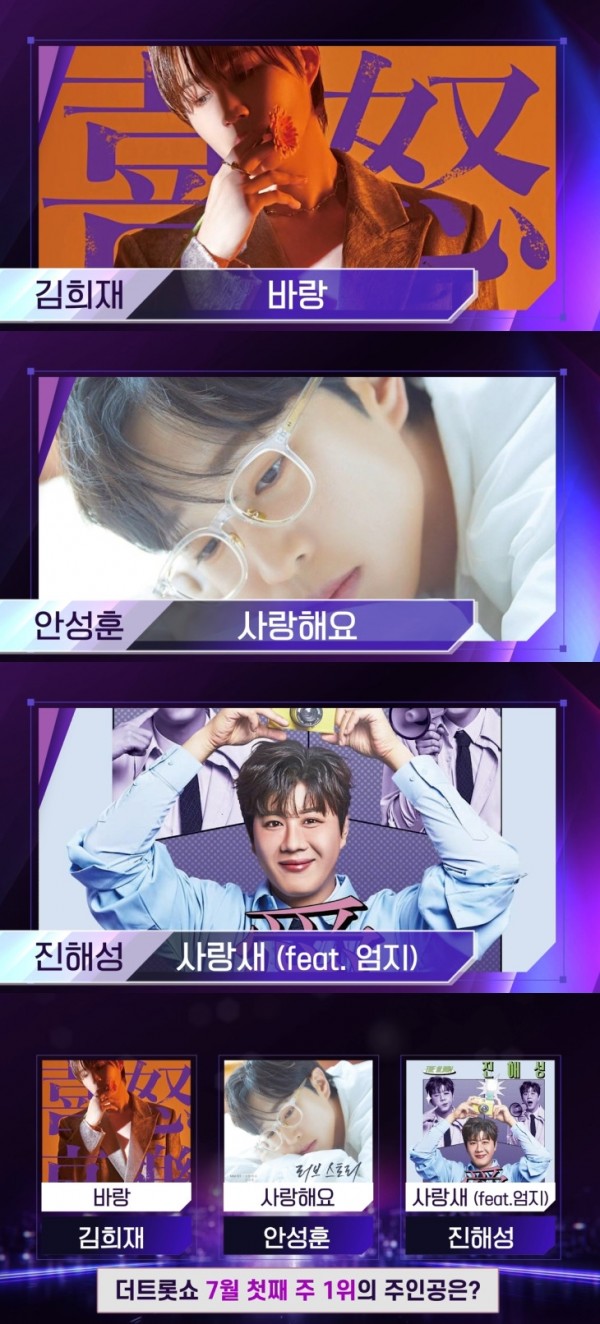 김희재 진해성 안성훈, 더 트롯쇼 1위 대격돌 이미지